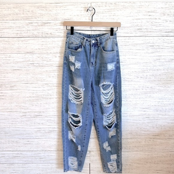 Shein distressed Boyfriend Jeans | SIZE 2 - Picture 2 of 4